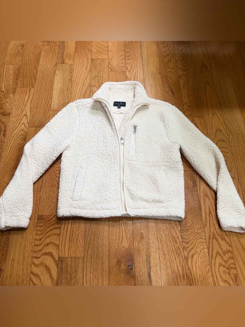 Love Tree Cream Sherpa Full-Zip Kids Jacket